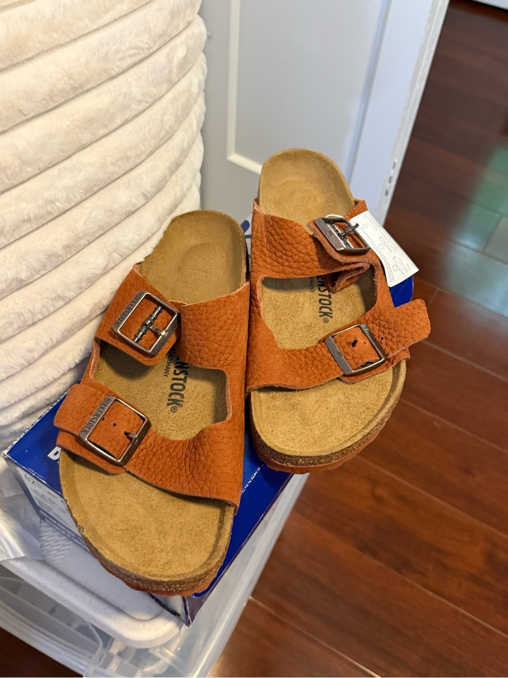 Birkenstock Men's Two-Buckle Sandals in Cognac Brown